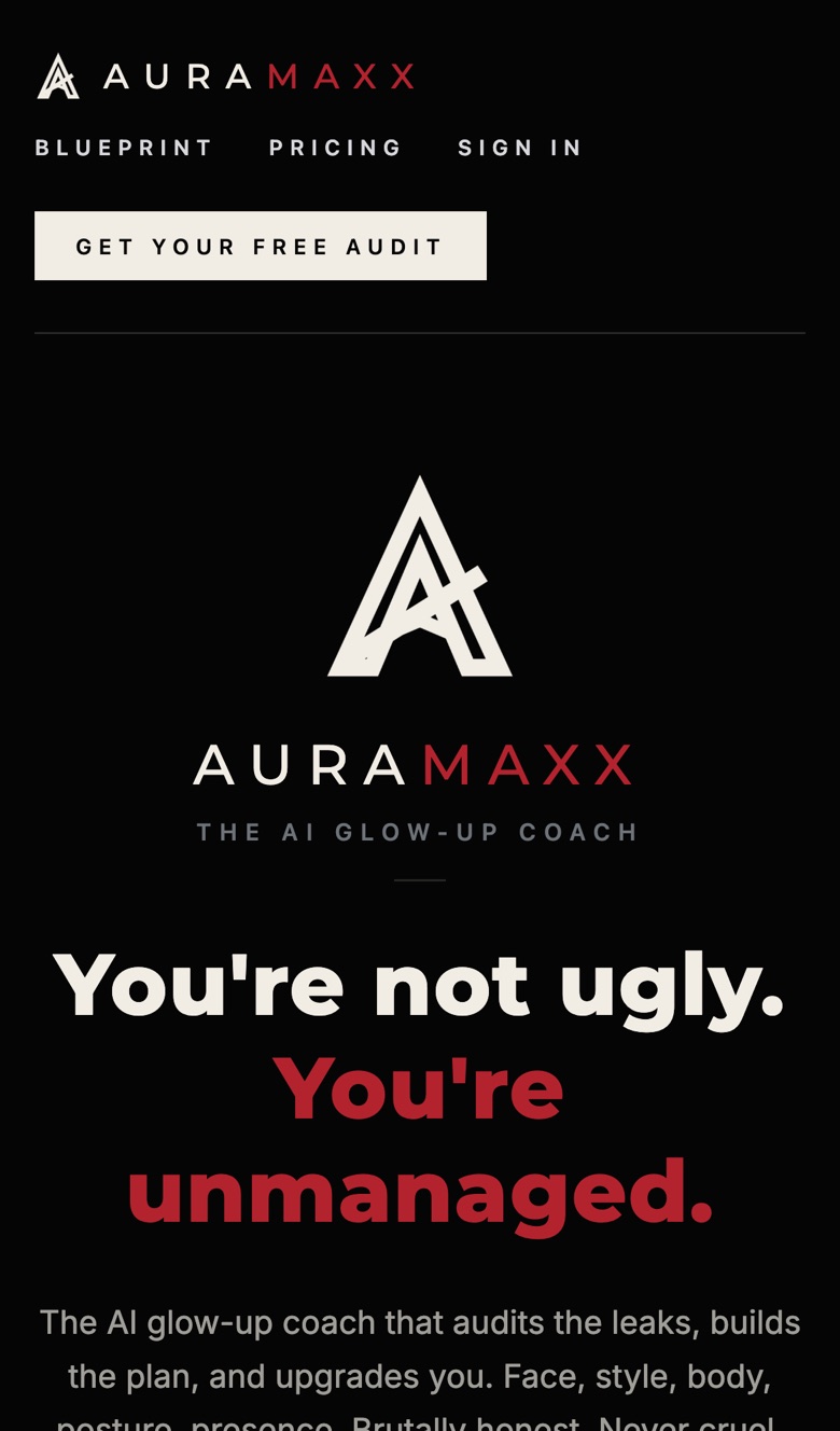 AuraMaxx home screen